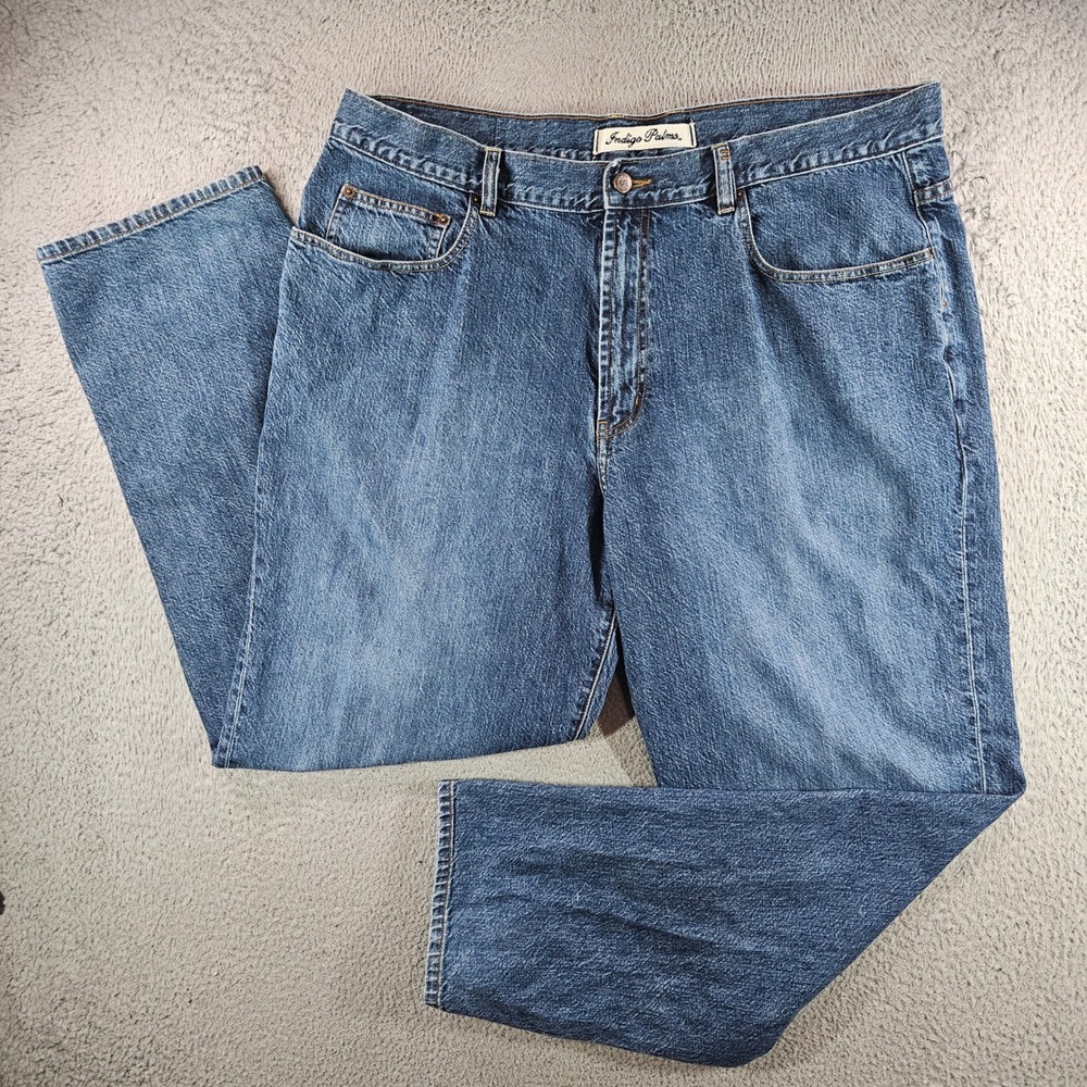 Indigo Palms Tommy Bahama Mens Relaxed Fit Jeans Blue Medium Wash 42x34 Cotton